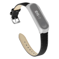 Miniatyrbillede 1 af 3: Ægte læderrem til Xiaomi Mi Band 5/6 Sort