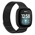 Miniatyrbillede 1 af 4: Milanese Loop Rem Fitbit Versa 4/Sense 2 Sort (L)