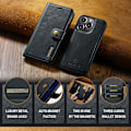 Miniatyrbillede 6 af 8: DG.MING 2-i-1 Magnet Pung iPhone 16 Pro Max Sort