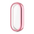 Pikkukuva 2 / 6: Xiaomi Smart Band 8:lle tarkoitettu läpinäkyvä TPU-kotelo, jossa on ruusukullanvärinen kehys