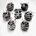 Miniatyrbilde 3 av 5: 5 stk Svart Flettet Lær Armbånd For Menn Kvinner Punk Skalle Armbånd Rock [DB]