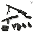 Miniatyrbillede 1 af 5: Diy våben dele soldat Playmobil model bygning blok mursten barn legetøj db Black F