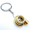 Miniatyrbillede 1 af 5: Bil Metal Nøglering Lyd Turbo Nøgle Almindelig Leje Spindende Model Turbine Turbo Ring Nøgle Turbo Formet-mxbc  [dB} Gold