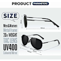 Miniatyrbillede 3 af 5: Ed-solbriller-herre-dame-pilot solbriller unisex uv400 beskyttelse polariserede solbriller sorte sungl [DB]