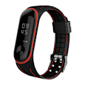 Miniatyrbilde 1 av 2: Klokkearmbånd Honeycomb Pattern Myk Silikon Klokkearmbånd Rem Håndleddsstropp Erstatning Kompatibel Xiaomi Mi Band 5 6 Jikaix Red