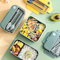 Miniatyrbild 1 av 3: Lunchlåda Bentolåda för skolbarn Kontorsarbetare Mikrovågsugn Uppvärmning Lunchbehållare Matförvaringsbehållare Lunchlåda  [dB} Green Rectangle