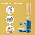 Miniatyrbilde 3 av 5: Kaninvannflaske, 600 ml Hengende Automatisk Vanndispenser Med Gravitasjonsflyt For Kanin Chinchilla Marsvin Ilder [Db] Blue