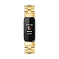 Pikkukuva 4 / 5: Kolmen helmen ruostumattomasta teräksestä valmistettu älykellon ranneke, metallinen korvaava ranneke Fitbit Luxe -kelloon [DB] Multicolor Gold