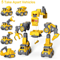 Miniatyrbild 5 av 5: DIY 5-i-1 Kombinationsbyggfordon, Leksaker för 5-åringar, Utbildande Transformerbar Robot Jul- och Födelsedagspresenter för Barn db 5 in 1 Transformers Toys