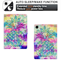 Pikkukuva 5 / 5: Kuvioitu nahkainen tablettikotelo Samsung Galaxy Tab A9+:lle, korttipaikoilla [DB] Colorful Pineapple