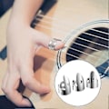Miniatyrbild 4 av 5: 12 st Stål Fingerplektrum Set, Metall Fingerplektrum Justerbara Bas Fingerplektrum lämpliga för Gitarr, Banjos an [db] as shown