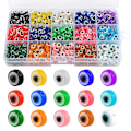 Miniatyrbilde 1 av 5: 450 stk Ondt Øye Perler Øye Perler Håndlagde Ondt Øye Harpiks Perler Smykker Til DIY Armbånd Halskjede 15 Farger {Db} 8MM