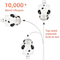 Pikkukuva 3 / 5: USB-kaapeli Hauska Humppaava Koira Latauslaite /12/11 ja Enemmän, Liikkuva Täplikäs Koira Nopea Lataus USB-kaapeli db White