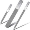 Miniatyrbilde 1 av 4: 3-delt sett med diamantneglfiler i rustfritt stål, dobbeltsidig neglefil i metall, safirbufferfil Mani DB