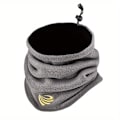 Miniatyrbilde 1 av 5: 1 stk Kaldsikkert Dobbeltbruks Fleece Tykkere Halsduk Og Hette For Utendørs Sykling Og Ski Gray Black