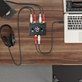 Miniatyrbild 3 av 5: RCA Stereo Audio Bi-Directional Switcher Med Mute-Knapp Portabel L / R Stereo Audio Switch Audio Splitter 2 X 1/1 X 2 [db]