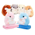 Miniatyrbilde 1 av 5: Søte plysjhamster utstoppede dyr leker med teppe [DB] pink With Blanket