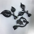 Miniatyrbild 5 av 5: 3 st gardinstångsändstycken bladformade gardinstångsände draperi rälsstångshuvudlock [db] Black