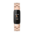 Pikkukuva 4 / 5: Kolmen helmen ruostumattomasta teräksestä valmistettu älykellon ranneke, metallinen korvaava ranneke Fitbit Luxe -kelloon [DB] Multicolor Rose Gold