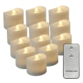 Miniatyrbilde 1 av 5: 12 stk. Flammeløse elektroniske LED-lys Fjernkontroll Flimrende telys Jul Fest Hjemmedekorasjon [DB] Warm White