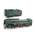 Miniatyrbillede 1 af 5: Haloppe 2 stk. 1/87 Retro Damptog Lokomotiv Vogn Træk Tilbage Musik LED Børn Legetøj Db Green