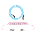 Pikkukuva 1 / 5: Type-C USB-kaapeli mekaaniseen näppäimistöön, spiraali 2,2 m, pelikäyttöön, lentokonekaapeli [DB] Pink blue