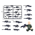 Miniatyrbilde 2 av 5: Diy Arms Parts  Soldier Playmobil Modellbygging Blokk Mur Kid Toy db Black B