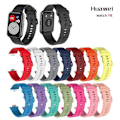 Miniatyrbillede 4 af 4: Blød silikone urrem til Huawei Watch Fit - Grøn [DB] Multicolor Black