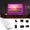 Miniatyrbild 4 av 5: Led-remsa med musiksynkronisering, 5 m USB-driven LED-remsa med fjärrkontroll, RGB 5050 4 dynamiska lägen 16 färger dimbar färgskiftande LED-remsa TV-bakgrundsbelysning
