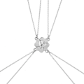 Pikkukuva 1 / 5: 4 kpl Parhaan ystävän kaulakoru magneettisydänriipus choker sydän neliapila [DB] Silver Plated