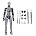 Miniatyrbild 2 av 2: T13 Actionfigur Titan 13 Actionfigur Robot Actionfigur 3D-tryckt Action [DB] grey