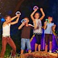 Miniatyrbillede 3 af 5: 12 stk. LED-tamburin med lys, musikalsk blinkende tamburin, glødende tamburiner, håndholdt percussion [db] As Shown