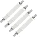 Elastiskt Dra-på-lakan Spännare, Justerbar Fästrem för Lakan, Soffa, Stryköverdrag (Vit, 4-pack) [DB]