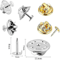 Miniatyrbilde 2 av 4: 120 Par Butterfly Clutch Tie Tacks Nålrygg Kompatibel med 8 mm Lange Blanke Nål for Håndverk (sølv) db Silver and Gold