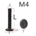 Pikkukuva 4 / 5: 520 kpl M3 M4 M5 M6 M8 Musta Hypotenuusa Litteä Kanta Kuusiokolo Ruuvi Alas Sivulle Huonekaluruuvit [DB] 10mm M4 20PCS
