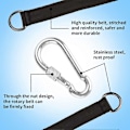 Miniatyrbilde 3 av 5: Swing Hengestropper, 2 STK Justerbare Trestropper med 2 STK Sink Legering Karabinkroker Holder opptil 1000 lbs, Hengekøye Stroppsett for Trehuske [DB]