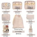 Miniatyrbilde 2 av 5: 8 stk. pakkekuber for koffert, lette koffertpakningsorganisatorer, pakkekuber for reisetilbehør DB Beige