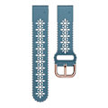 Miniatyrbilde 2 av 4: For Garmin Fenix 7s / 6s Pro / 5s Plus / Instinct 2s Hullet Blomstermønster Silikonurrem Justerbar Hurtigutløsning Myk Rem Erstatning DB Lake Blue