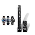 Miniatyrbillede 2 af 3: Til IWC Studded Læder Urrem Foldespænde i Hoved Oksehud 21mm [db] Black 22mm