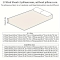 Miniatyrbilde 4 av 5: 3-delt sengetøysett i ensfarget, mykt, hudvennlig og pustende materiale, for soverom, maskinvaskbart (1*laken + 2*putevar, uten kjerne) [DB] Light Khaki 200cm*220cm