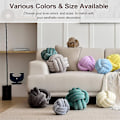 Miniatyrbilde 4 av 5: Knot Ball Throw Pillow, Rundt Knutet Plysj Pynte Pute For Preppy DB Light Grey 27CM