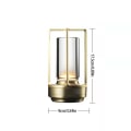Miniatyrbilde 3 av 3: Krystall lys, tre farger oppladbar LED-lys, egnet for restauranter/soverom/barer/kafeer/campinglys-yujia [DB] Golden