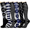 Miniatyrbilde 1 av 5: Kompresjonsstrømper for kvinner og menn - Sirkulasjon - 6 par for atletisk løping, sykling db set4 L XL