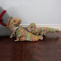 Miniatyrbilde 4 av 4: Unisex Jule-Strikket Krokodillehode Sokker Morsomme Varme Midt-Kalv Sokker db Chameleon