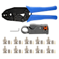 Pikkukuva 1 / 5: 1 sarja koaksiaali-RF/bnc-puristustyökaluja Rg58 / Rg59 / Rg6:lle, jossa on 10 kpl Bnc-urosliitinpuristinsarja[DB] Blue  black