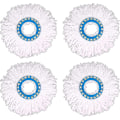 Miniatyrbild 1 av 5: 4-pack Mikrofiber Mopphuvud Ersättningar, 360 Grader Roterande Runda Mopphuvud för Golvrengöring (16c DB