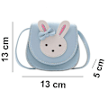 Miniatyrbillede 5 af 5: Pige skuldertaske, børn søde hare crossbody taske håndtaske mini prinsesse messenger tasker pung med justerbar rem til børn piger-JIE DB Blue