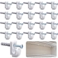 Miniatyrbilde 1 av 5: Wire shelf loop clips - 20 stk hvite nedveggklips for hyller i skap [DB]