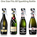 Miniatyrbild 5 av 5: Champagnestopper, 2 st Rostfritt Stål Champagneflaskpropp För Cava Prosecco Mousserande Vinpropp TY [DB] Silver black 2pcs