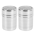 Miniatyrbild 1 av 5: 2 st Cocoa-shakers, Kaffeepulvershaker 16 st Kaffemallar & Penna för Cappuccino-pulver [DB] silver